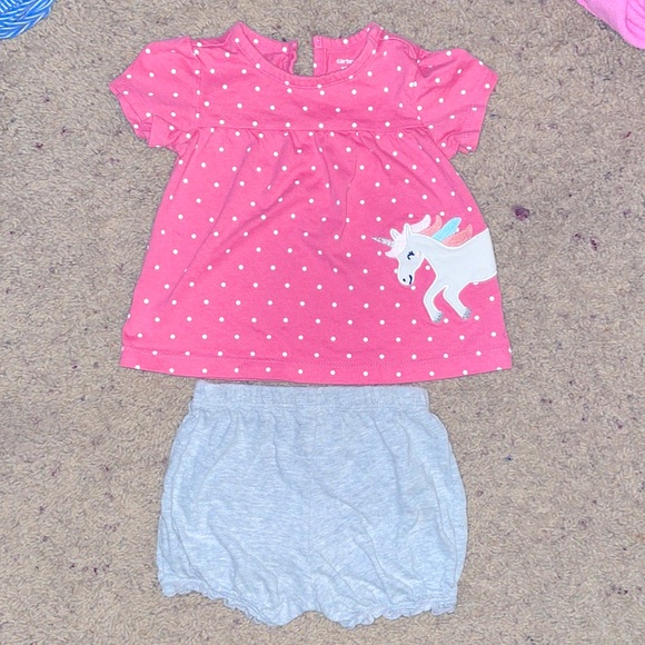 BBY GIRL UNICORN TEE W/ SHORTS - Picture 1 of 3